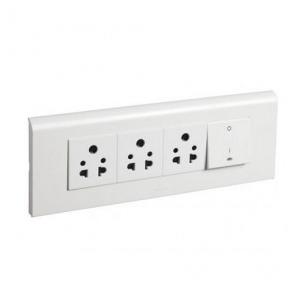 Legrand Arteor White Set Of 3 Multistandard Socket + Switch Pre-Wired, 8 M, 5737 80